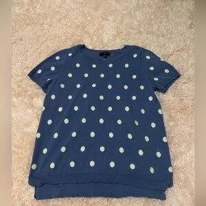 The Limited blue & white polka dot shirt
